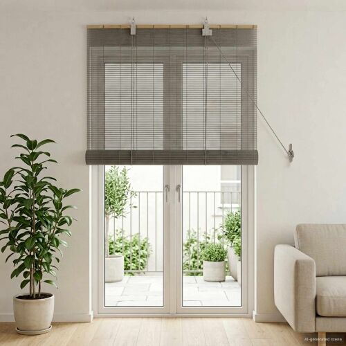 Rolo zavjesa Siva 100 x 220 cm Bambus - Siva 100 x 220 cm Cijena