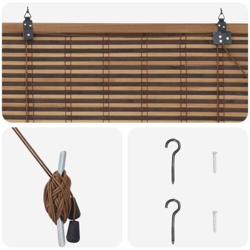 Rolo zavjesa Smeđa 40 x 220 cm Bambus - 40 x 220 cm Cijena