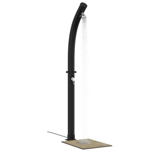 Solarni tuš s tušem glavom 20 l PVC, ABS, Legirani cink Crna Cijena