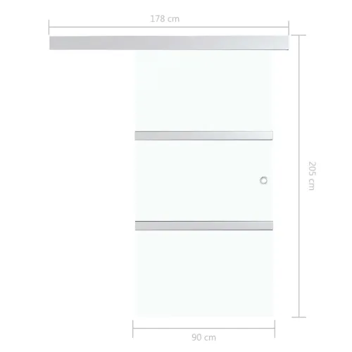 Staklena klizna vrata ESG i aluminija 90 x 205 cm - 90 x 205 cm S mekim zaustavljanjem Cijena