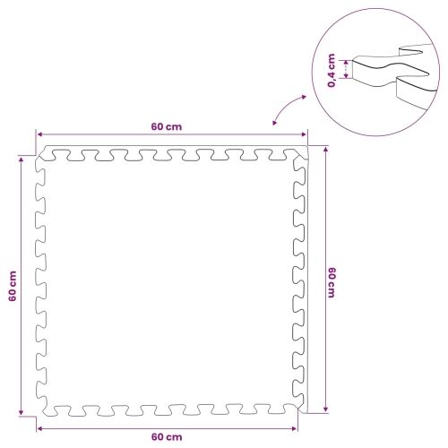 Podne prostirke 50 kom. Plava 18 m² EVA pjenasti materijal - Plava 18 m² (0,4 cm) Cijena