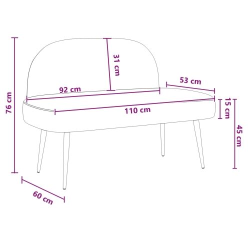 Oblikovana klupa s naslonjačem Tamnosiva 110 x 60 x 76 cm - Tamnosiva Cijena