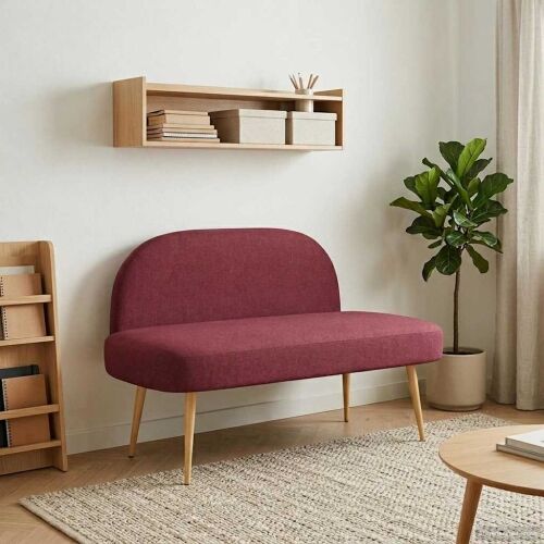 Oblikovana klupa s naslonjačem boja crnog vina 110 x 60 x 76 cm - boja crnog vina Cijena