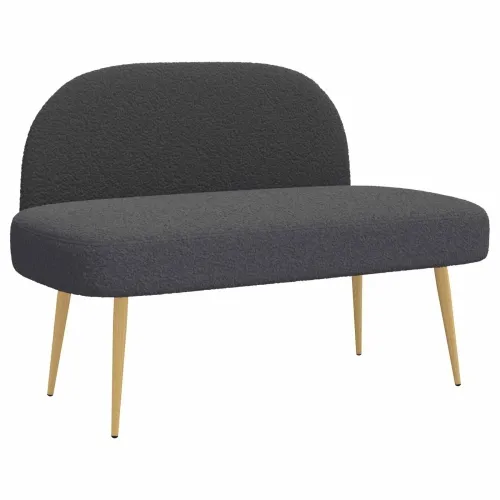 Oblikovana klupa s naslonjačem Tamnosiva 110 x 60 x 76 cm - Tamnosiva Cijena