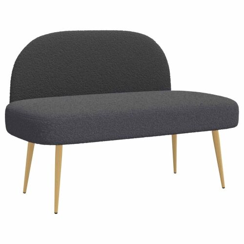 Oblikovana klupa s naslonjačem Tamnosiva 110 x 60 x 76 cm - Tamnosiva Cijena
