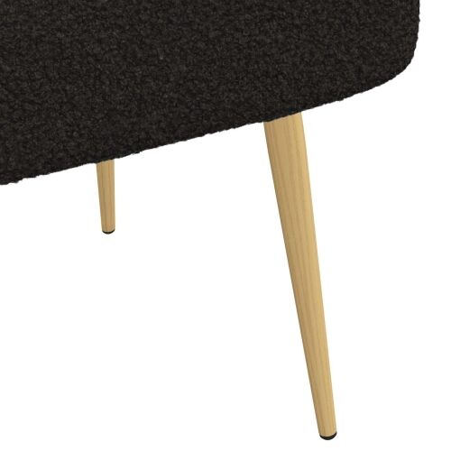 Oblikovana klupa s naslonjačem Crna 110 x 60 x 76 cm Bouclé - Crna Cijena