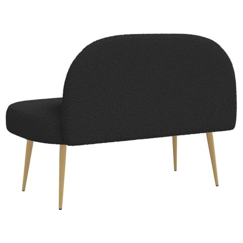 Oblikovana klupa s naslonjačem Crna 110 x 60 x 76 cm Bouclé - Crna Cijena