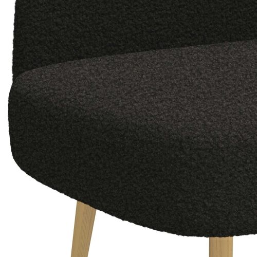 Oblikovana klupa s naslonjačem Crna 110 x 60 x 76 cm Bouclé - Crna Cijena