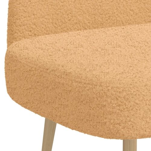 Oblikovana klupa s naslonjačem Bež 110 x 60 x 76 cm Bouclé - Bež Cijena