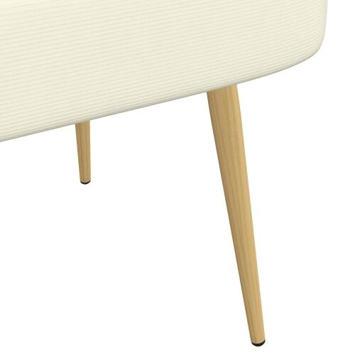 Oblikovana klupa s naslonjačem Krem 110 x 60 x 76 cm - Krem Cijena
