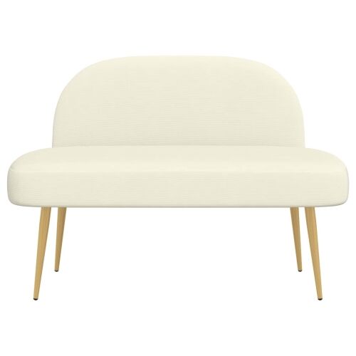 Oblikovana klupa s naslonjačem Krem 110 x 60 x 76 cm - Krem Cijena