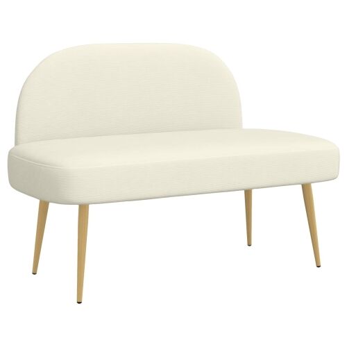 Oblikovana klupa s naslonjačem Krem 110 x 60 x 76 cm - Krem Cijena