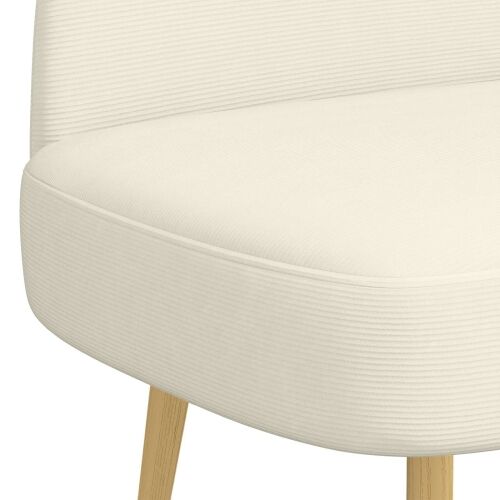 Oblikovana klupa s naslonjačem Krem 110 x 60 x 76 cm - Krem Cijena