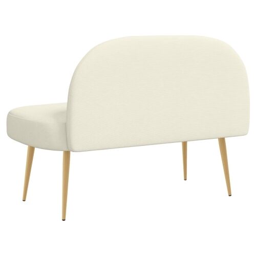 Oblikovana klupa s naslonjačem Krem 110 x 60 x 76 cm - Krem Cijena