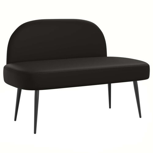 Oblikovana klupa s naslonjačem Crna 110 x 60 x 76 cm - Crna Cijena