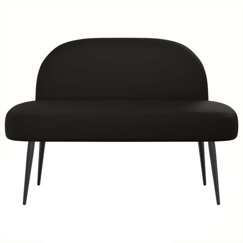 Oblikovana klupa s naslonjačem Crna 110 x 60 x 76 cm - Crna Cijena