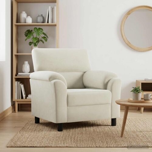 Sofa Krem 94 x 85 x 93 cm Baršun - Krem 60 cm Cijena