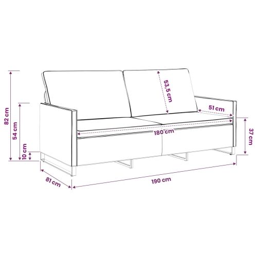 Sofa za 3 osobe Tamnosiva 190 x 81 x 82 cm Umjetni sued - Tamnosiva 180 cm Cijena