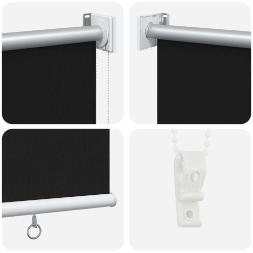 Rolo zavjesa za vanjsku uporabu s UV zaštitom Crna Poliester - Crna 140 x 140 cm Cijena