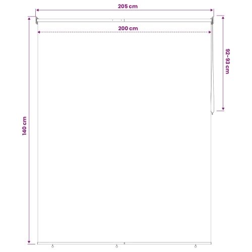 Rolo zavjesa za vanjsku uporabu s UV zaštitom Crna Poliester - Crna 200 x 140 cm Cijena