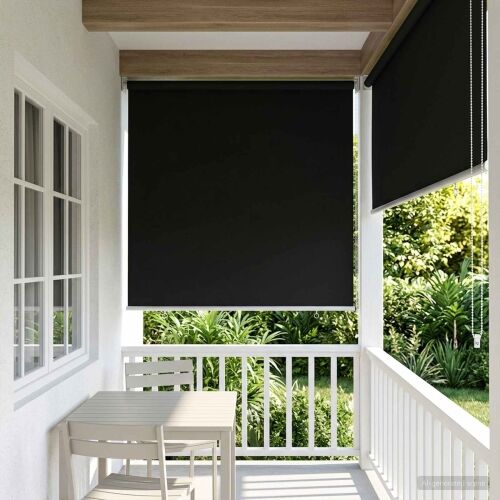 Rolo zavjesa za vanjsku uporabu s UV zaštitom Crna Poliester - Crna 60 x 230 cm Cijena