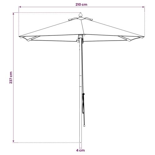 Vrtni suncobran Ø 210 x 237 cm Čvrsto drvo eukaliptusa - Krem bijela Ø 210 x 237 cm Cijena