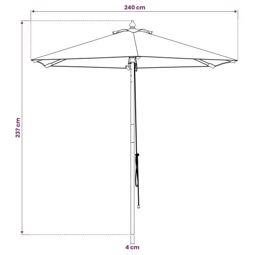 Vrtni suncobran Ø 240 x 237 cm Čvrsto drvo eukaliptusa - Krem bijela Ø 240 x 237 cm Cijena