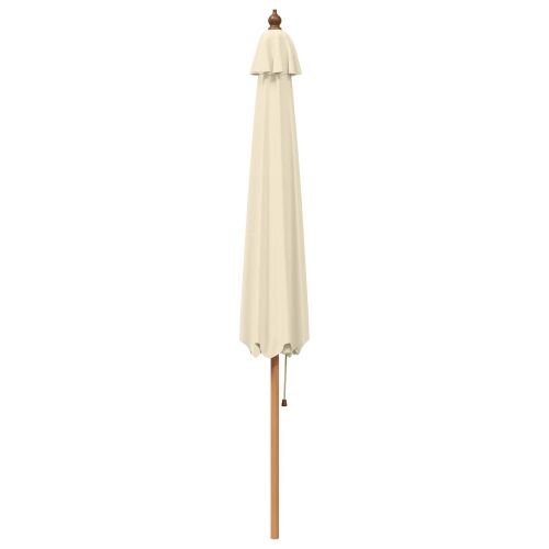 Vrtni suncobran Ø 300 x 248 cm Čvrsto drvo eukaliptusa - Krem bijela Ø 300 x 248 cm Cijena