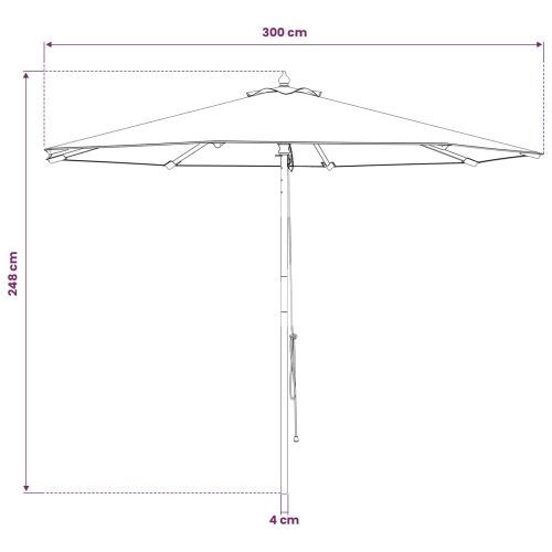 Vrtni suncobran Ø 300 x 248 cm Čvrsto drvo eukaliptusa - Krem bijela Ø 300 x 248 cm Cijena