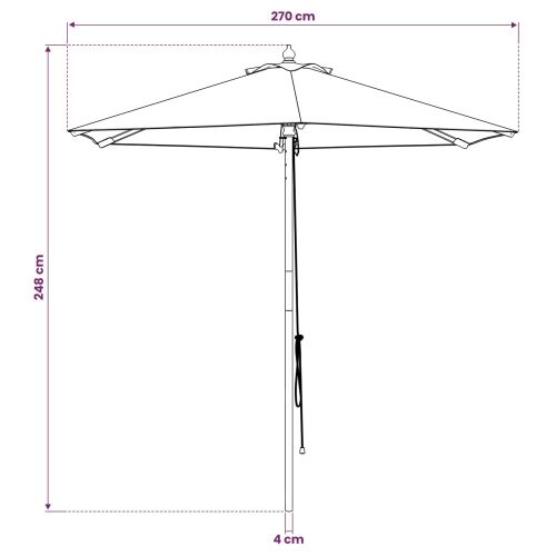 Vrtni suncobran Ø 270 x 248 cm Čvrsto drvo eukaliptusa Antracit - Antracit Ø 270 x 248 cm Cijena
