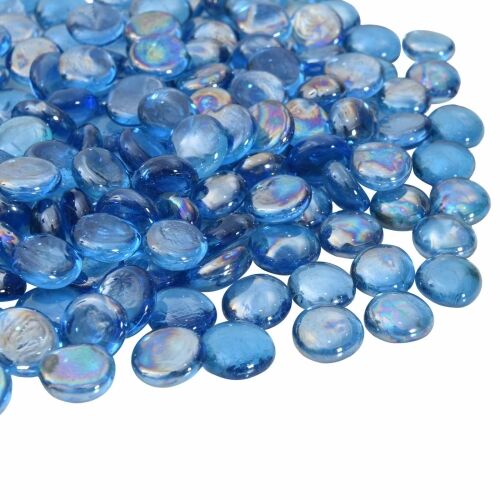Stakleni nugget 17-19 mm Svijetlo kobalt plava Stakl - Svijetloplava kobaltna 1 kg (190-210 kom) Cijena