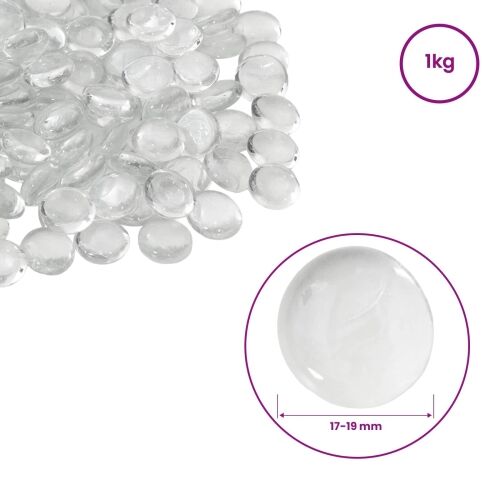 Stakleni nugget 17-19 mm *Transparent*an Stakl - Transparentan 1 kg (190-210 kom) Cijena