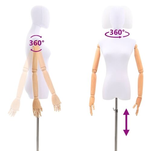 Podesivi maneken 165-213 cm s postoljem Žena PP Bijela - Bijela Žena sa standardnom glavom Cijena