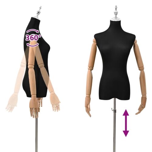 Podesivi maneken 165-213 cm s postoljem Žena PP Crna - Crna Žena s krunom Cijena
