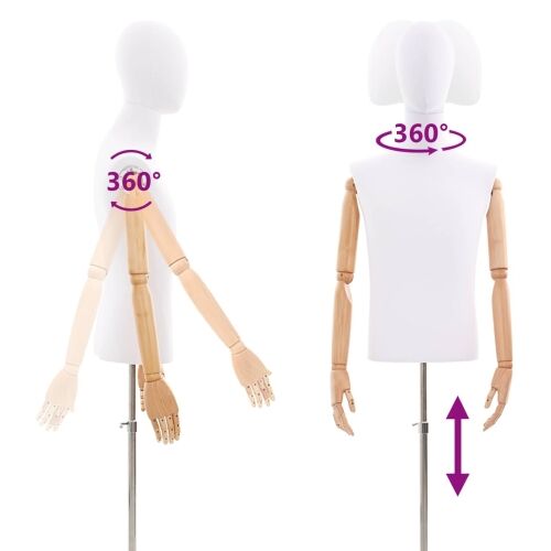 Podesiva lutka 170-218 cm s postoljem Muškarac PP Bijela - Bijela Muški s standardnom glavom Cijena