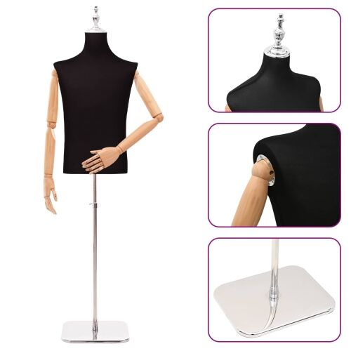 Podesiva lutka 170-218 cm s postoljem Muškarac PP Crna - Crna Muškarac s krunom Cijena