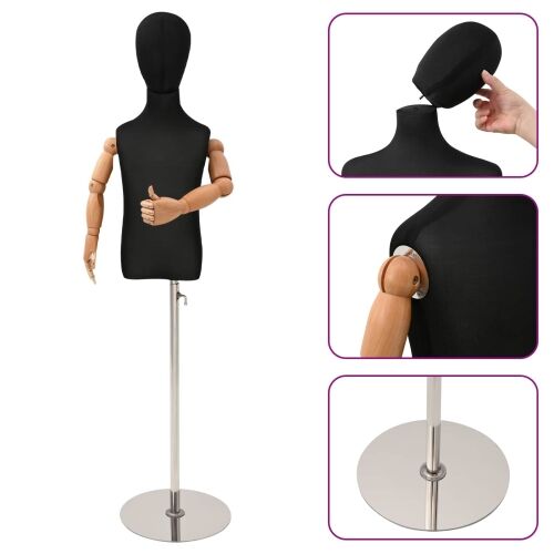 Podesiva lutka 120-150 cm s postoljem Uniseks PP Crna - Crna s standardnom glavom 2-3 godine Cijena