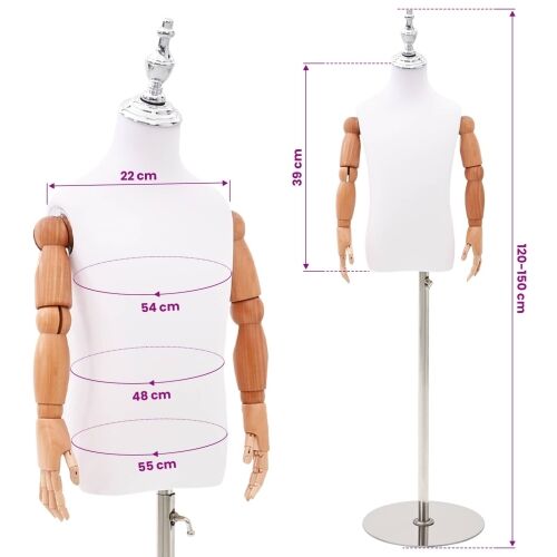 Podesiva lutka 120-150 cm s postoljem Uniseks PP Bijela - Bijela s glavu krune 2-3 godine Cijena