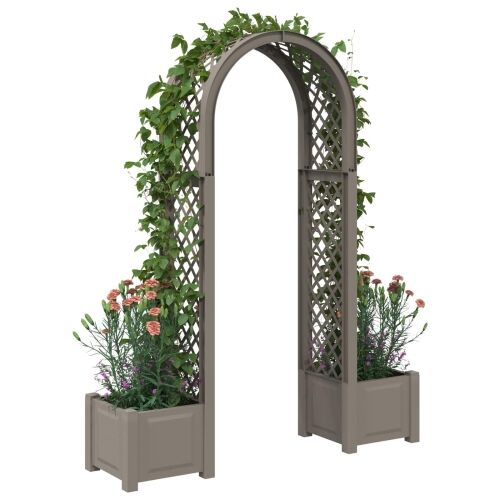 Roza arh s saksijom Siva 168,5 x 43 x 207 cm PP - Siva Cijena