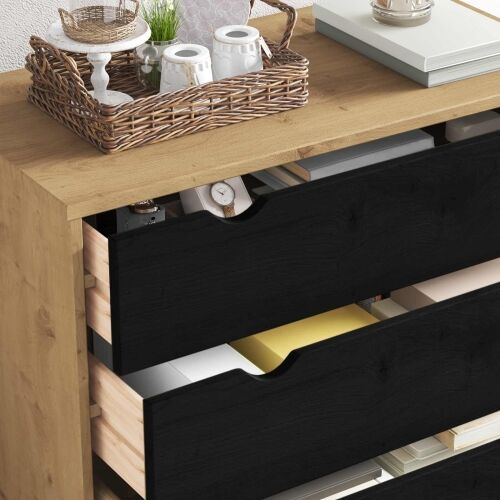 Komoda OTTA Crna 76,5 x 39,5 x 90 cm Masivna borovina - Crna Cijena