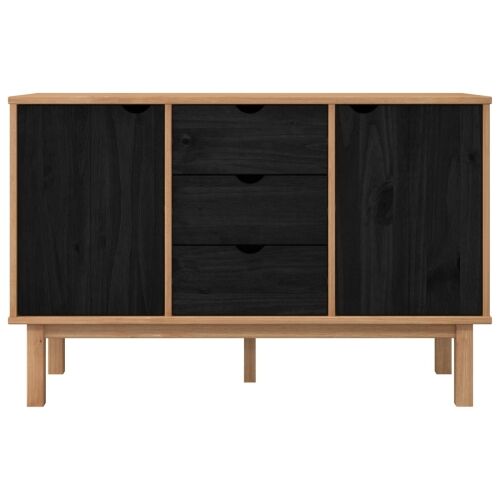 Kreveta OTTA Crna 113,5 x 43 x 73 cm Masivna borovina - Crna Cijena