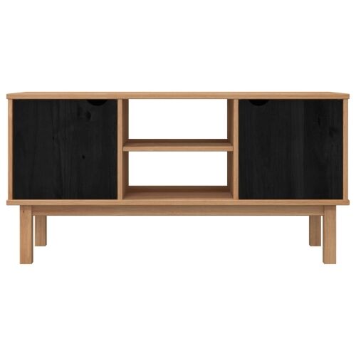 TV stalak OTTA 113,5 x 43 x 57 cm Crna Masivna borovina - Crna Cijena