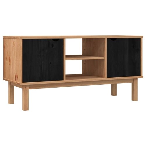 TV stalak OTTA 113,5 x 43 x 57 cm Crna Masivna borovina - Crna Cijena