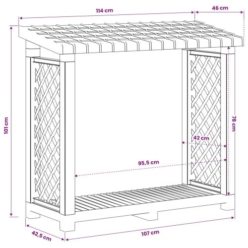 Drva za potpalu 114 x 46 x 101 cm PP Antracit Cijena