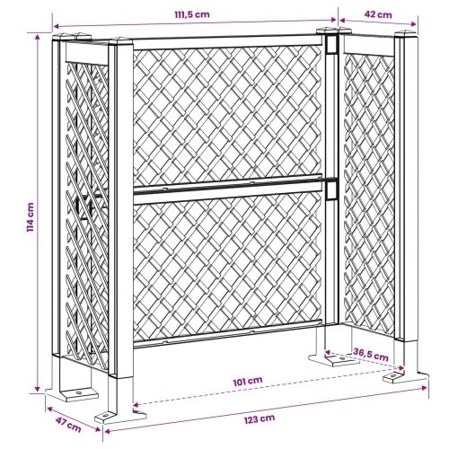 Rešetak za kantu Antracit 123 x 47 x 114 cm PP Cijena