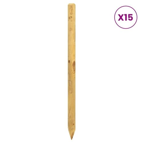 Ograde 15 kom. Smeđa 100 cm Masivna borovina - Ø 5 x 100 cm Cijena