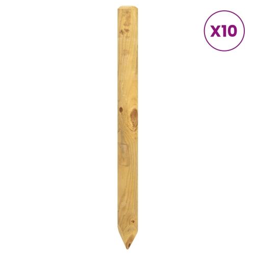 Ograde 10 kom. Smeđa 100 cm Masivna borovina - Ø 6 x 100 cm Cijena