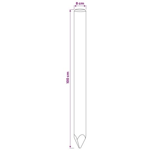 Ograde 5 kom. Smeđa 100 cm Masivna borovina - Ø 8 x 100 cm Cijena