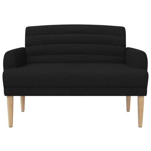 Ljubavni kauč s gumbima Crna 116 x 67 x 80 cm Tkanina - Crna Cijena