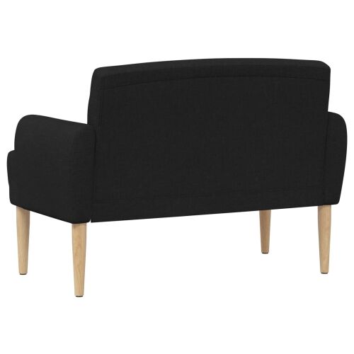 Ljubavni kauč s gumbima Crna 116 x 67 x 80 cm Tkanina - Crna Cijena